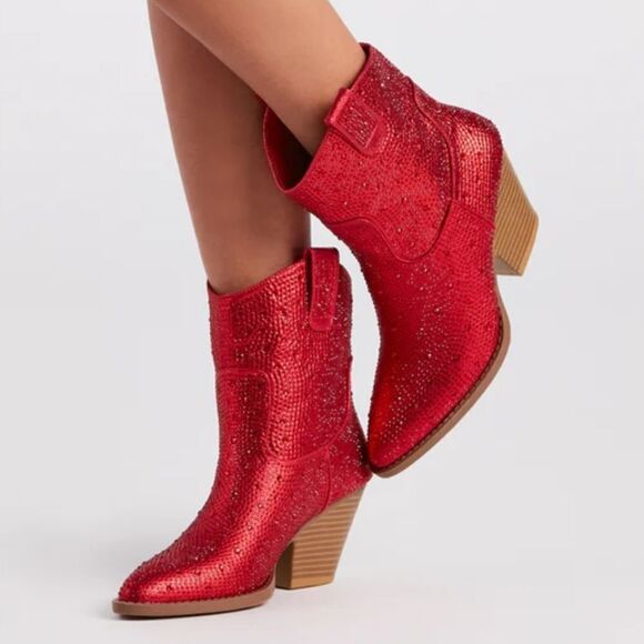 BRAND NEW FOREVER RIVER RHINESTONE WESTERN BOOTIES R3 - Picture 1 of 16